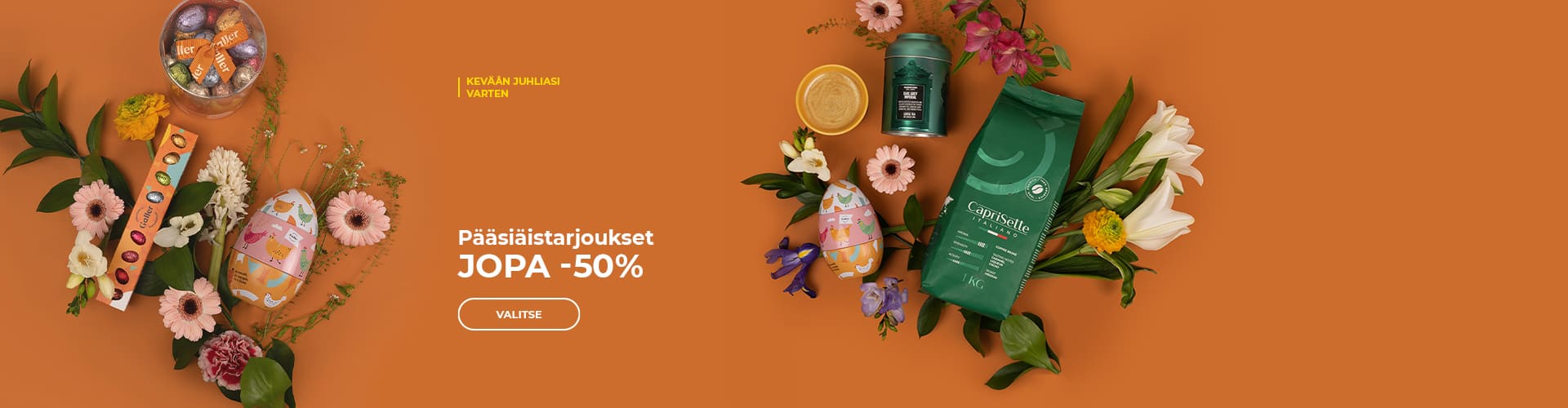 Pääsiäistarjoukset jopa -50%
