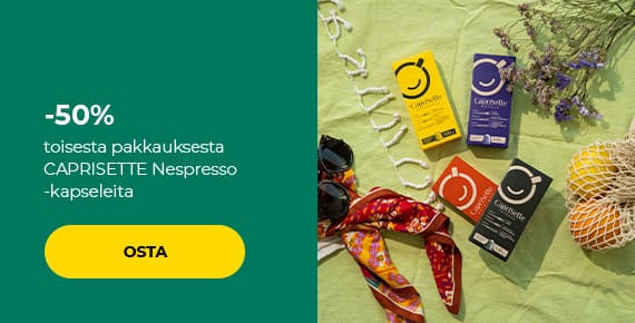 -50 % toisesta pakkauksesta CAPRISETTE Nespresso -kapseleita