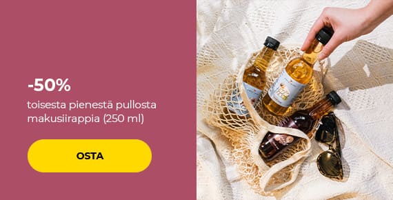 -50 % toisesta pienestä pullosta makusiirappia (250 ml)