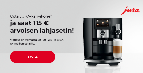 Osta JURA-kahvikone* ja saat 115 € arvoisen lahjasetin!