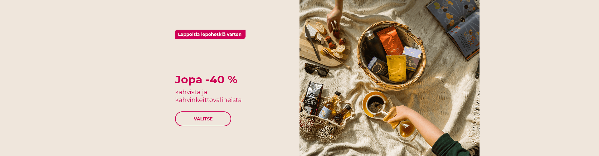 Jopa -40 % kahvista ja kahvinkeittovälineistä
